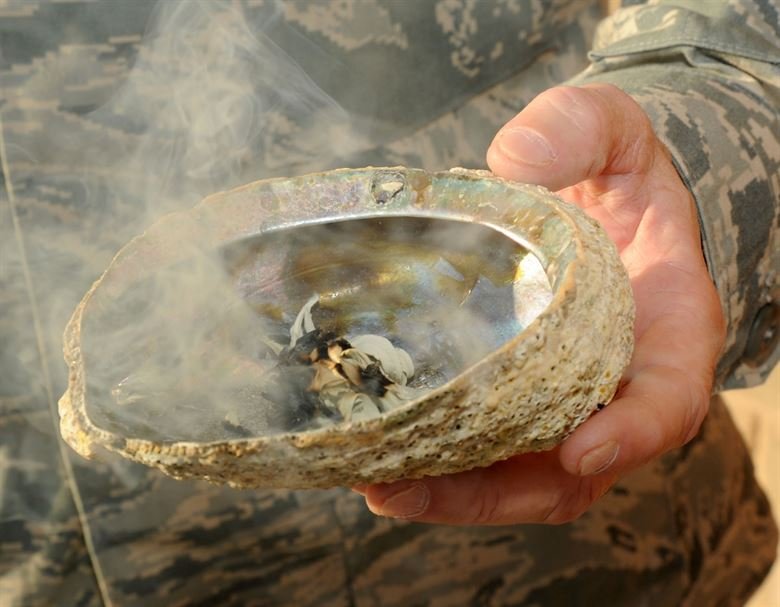 smudging with sage